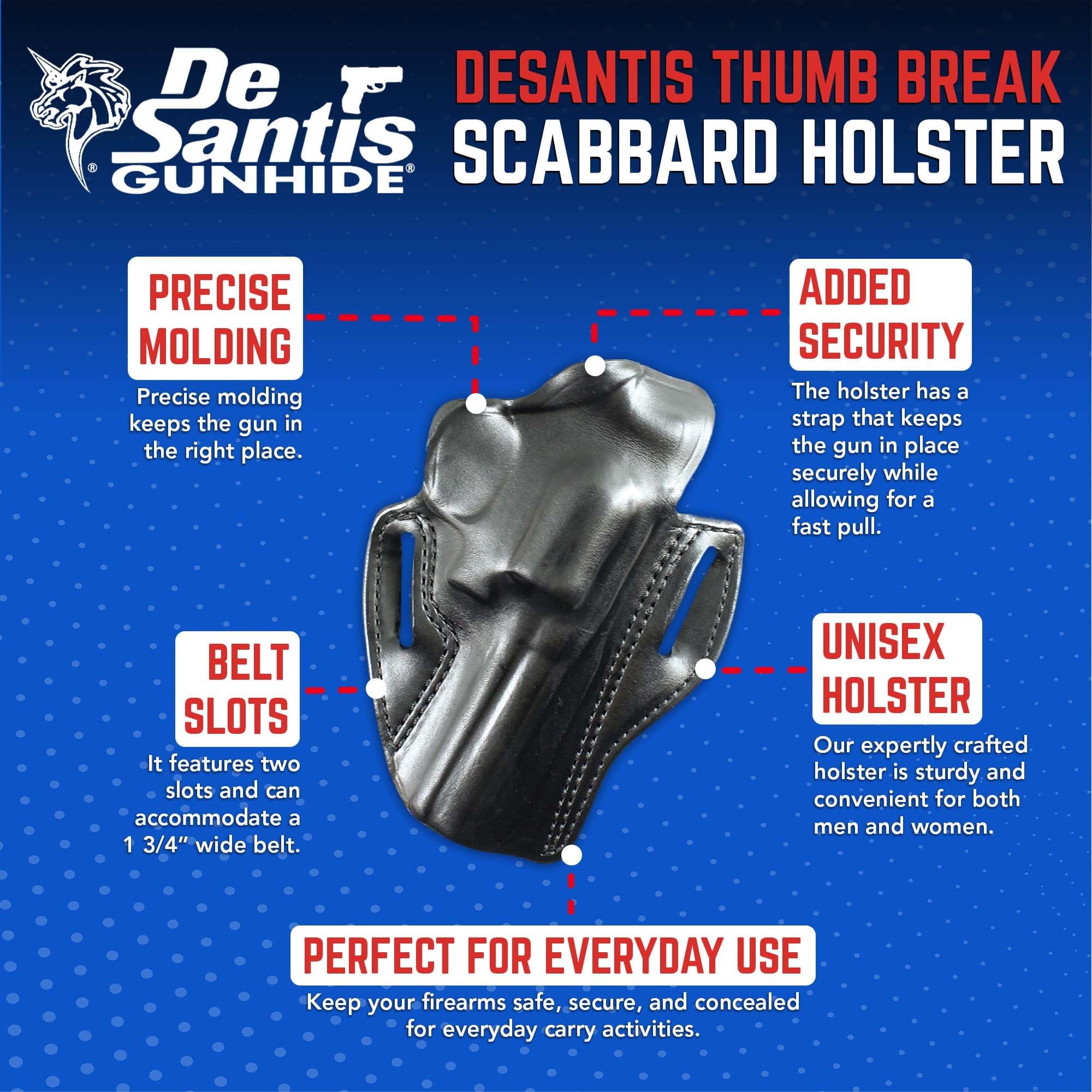 Amazon.co.jp: DeSantis Thumb Break Scabard-ブラック、レザー、右